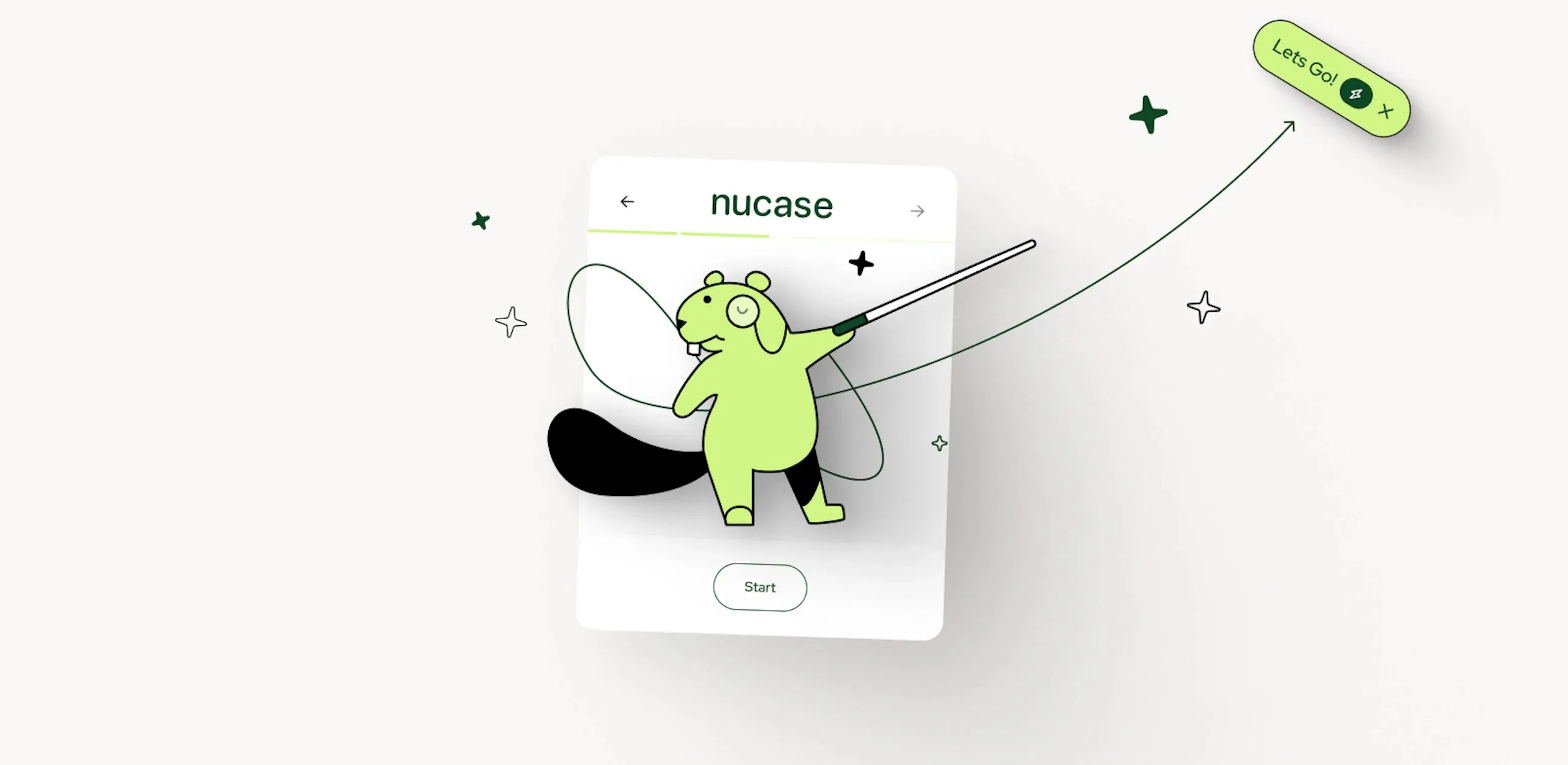 The Nucase assistant, introduced by the beaver mascot