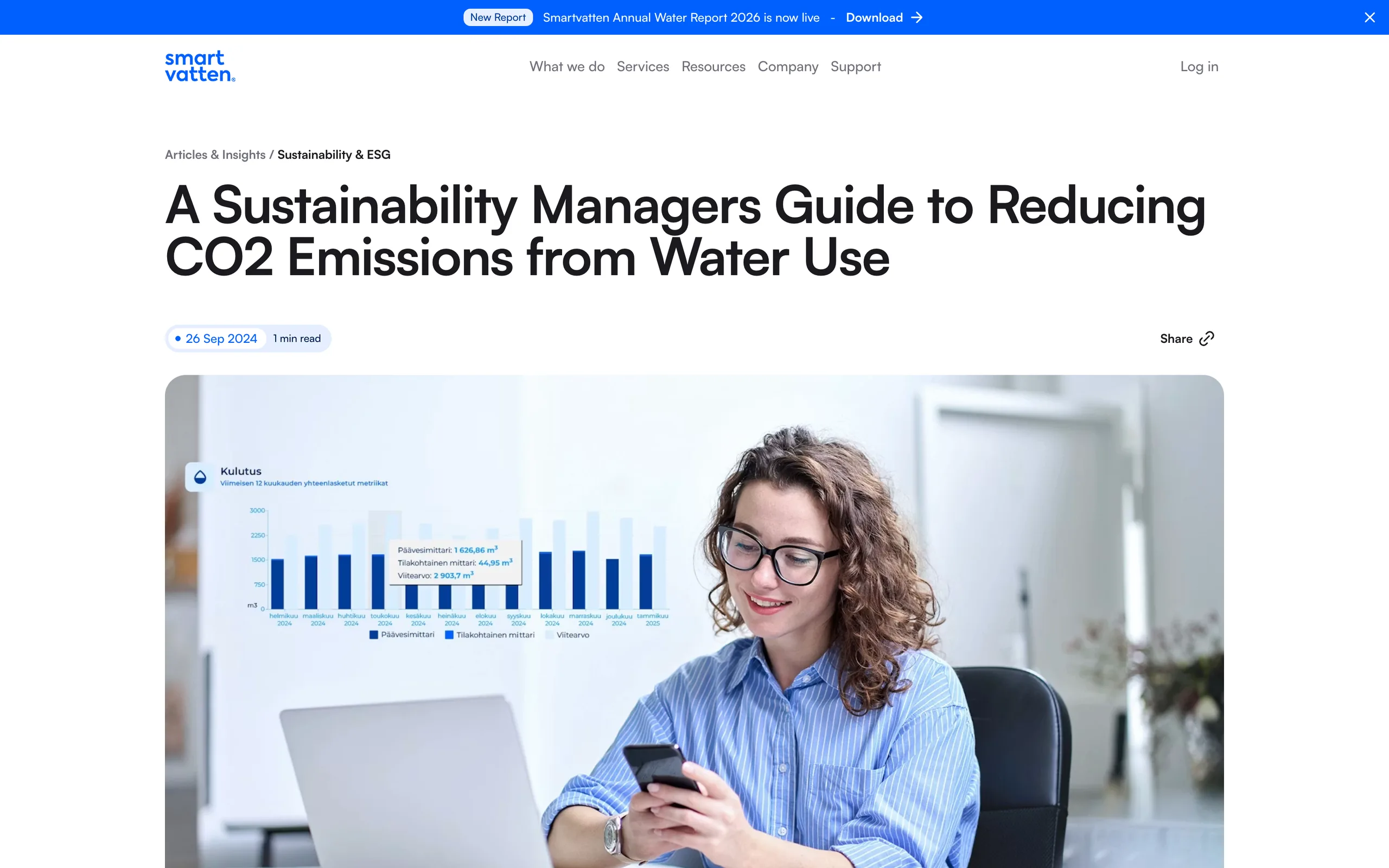 Blog article: a sustainability manager’s guide to reducing CO₂ emissions from water use