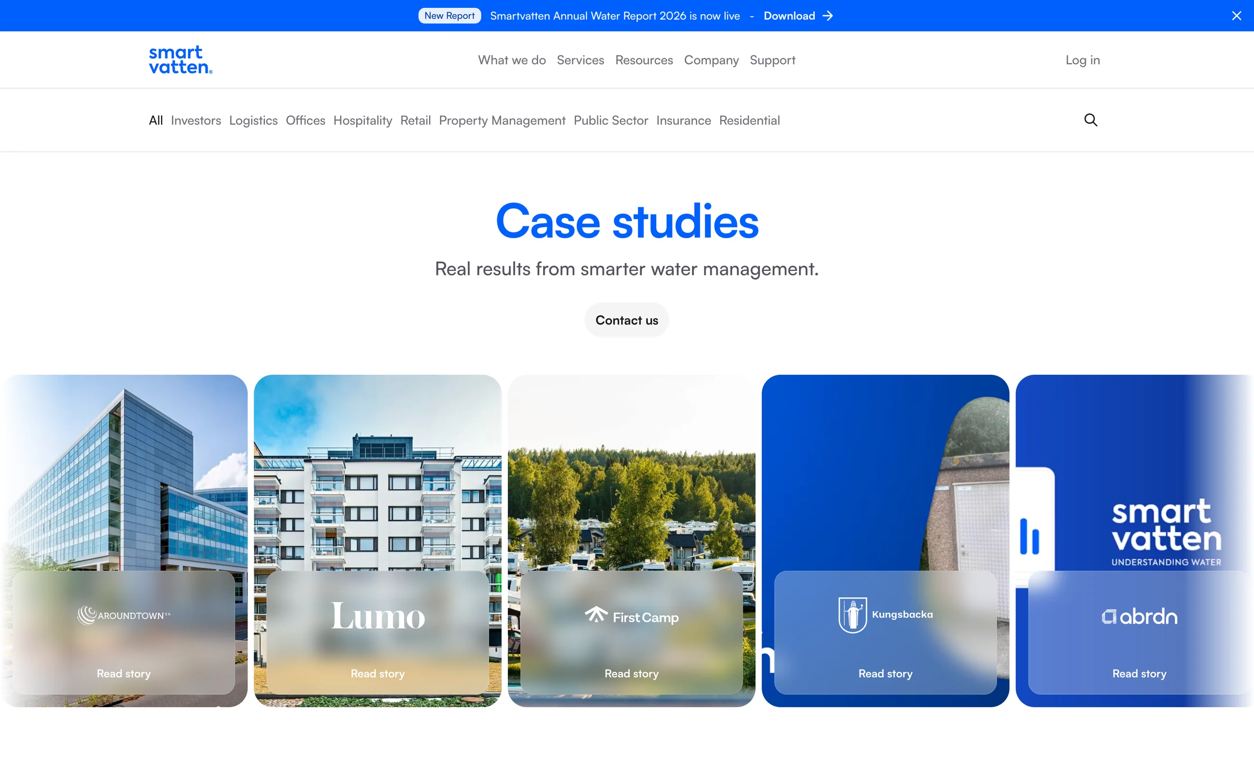 Case studies, filtered by industry: investors, logistics, offices, hospitality, retail and more