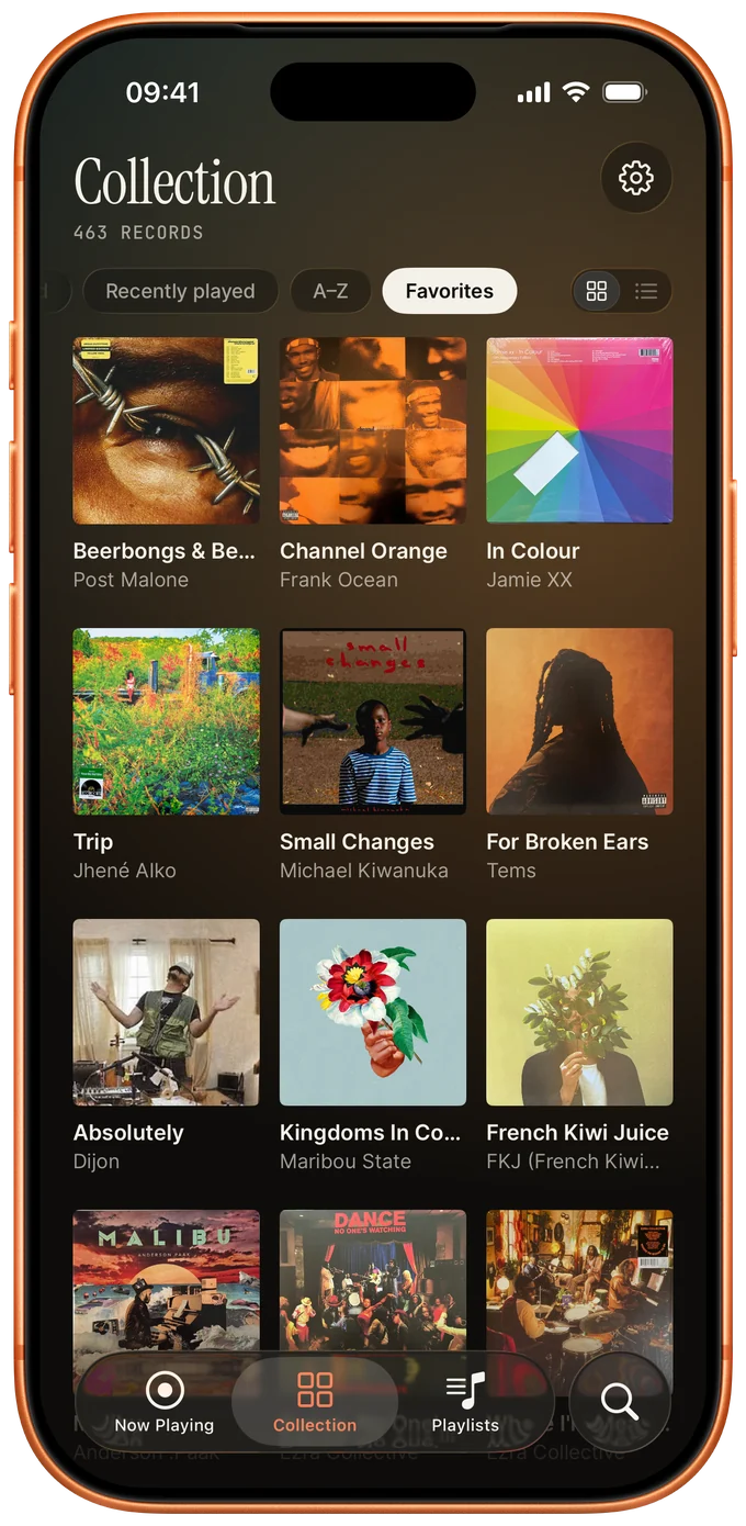 Analog on iPhone: your collection, synced from Discogs