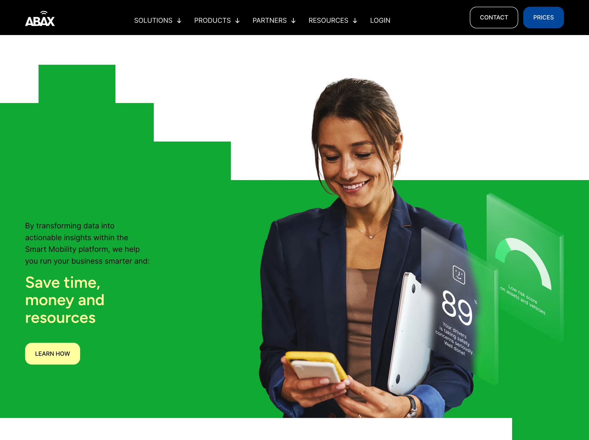 Smart Mobility solutions page: save time, money and resources