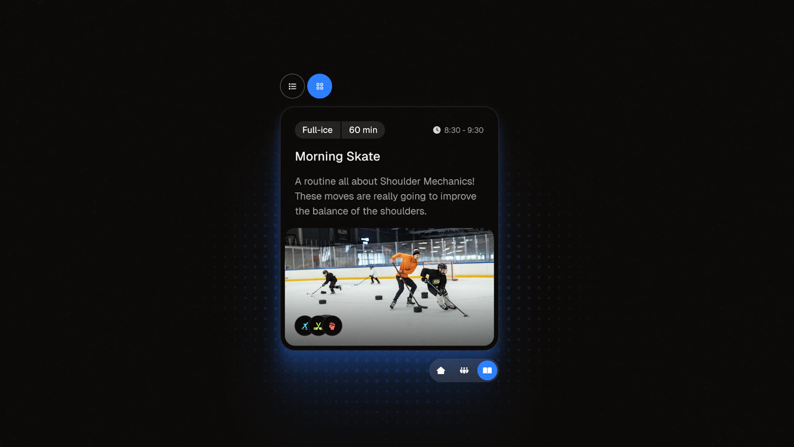Training video: a Morning Skate session with its video